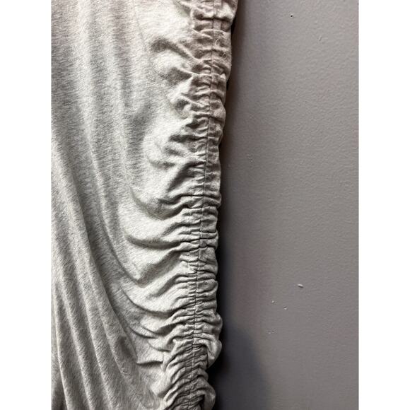 Athleta Apres Dress Womens Medium Light Gray Cap Sleeve Ruched Stretch Fitted - Picture 9 of 10